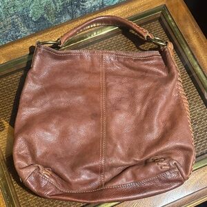 Vintage Lucky Brand Chestnut Brown Leather Hobo Bag